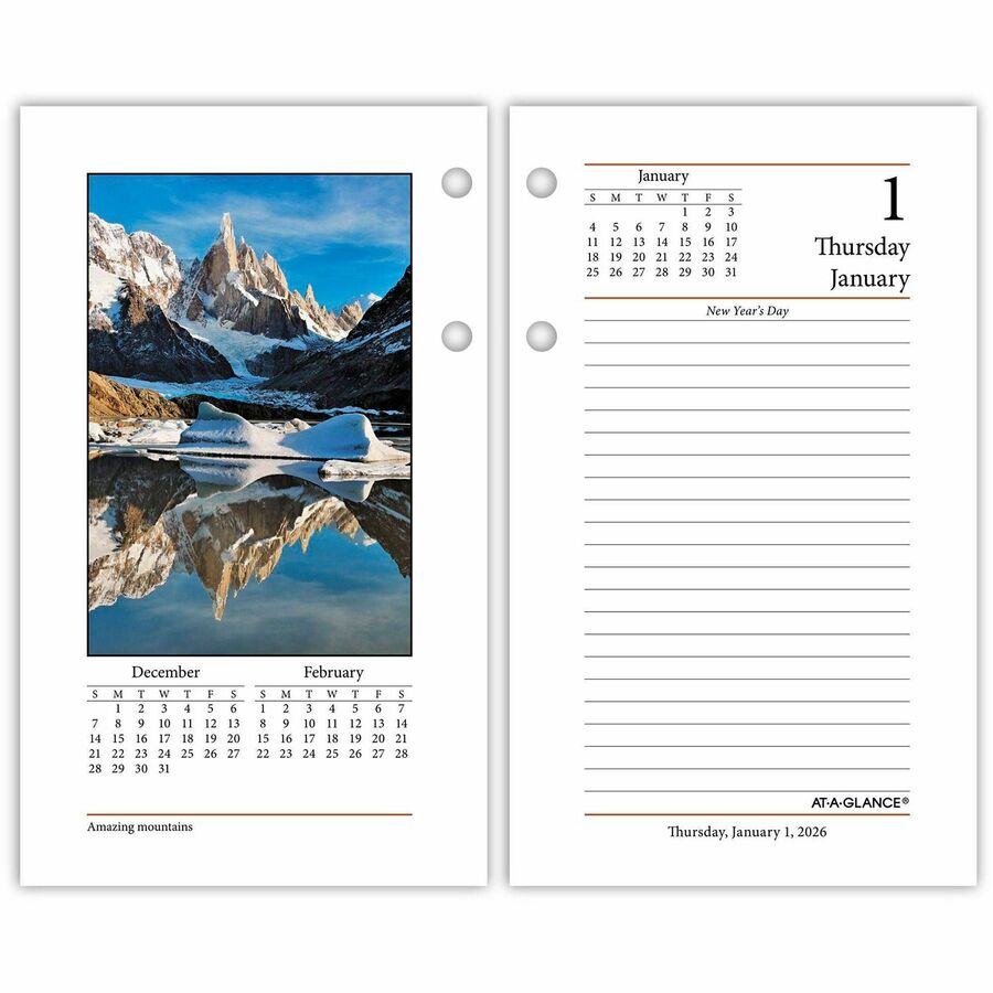 Current Events December 2023 AtAGlance Photographic Desk Calendar Refill Julian Dates Daily