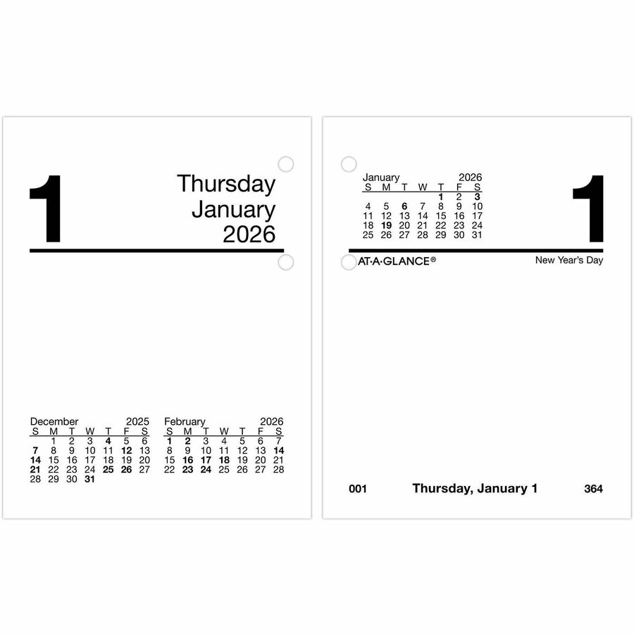 2023 Current Events Review Sheet AtAGlance Compact Daily Desk Calendar Refill with Tabs Julian Dates