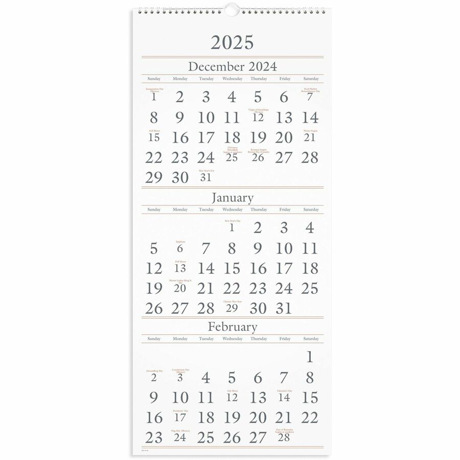 2023 Vertical List Calendar At-A-Glance 3-Month Vertical Wall Calendar