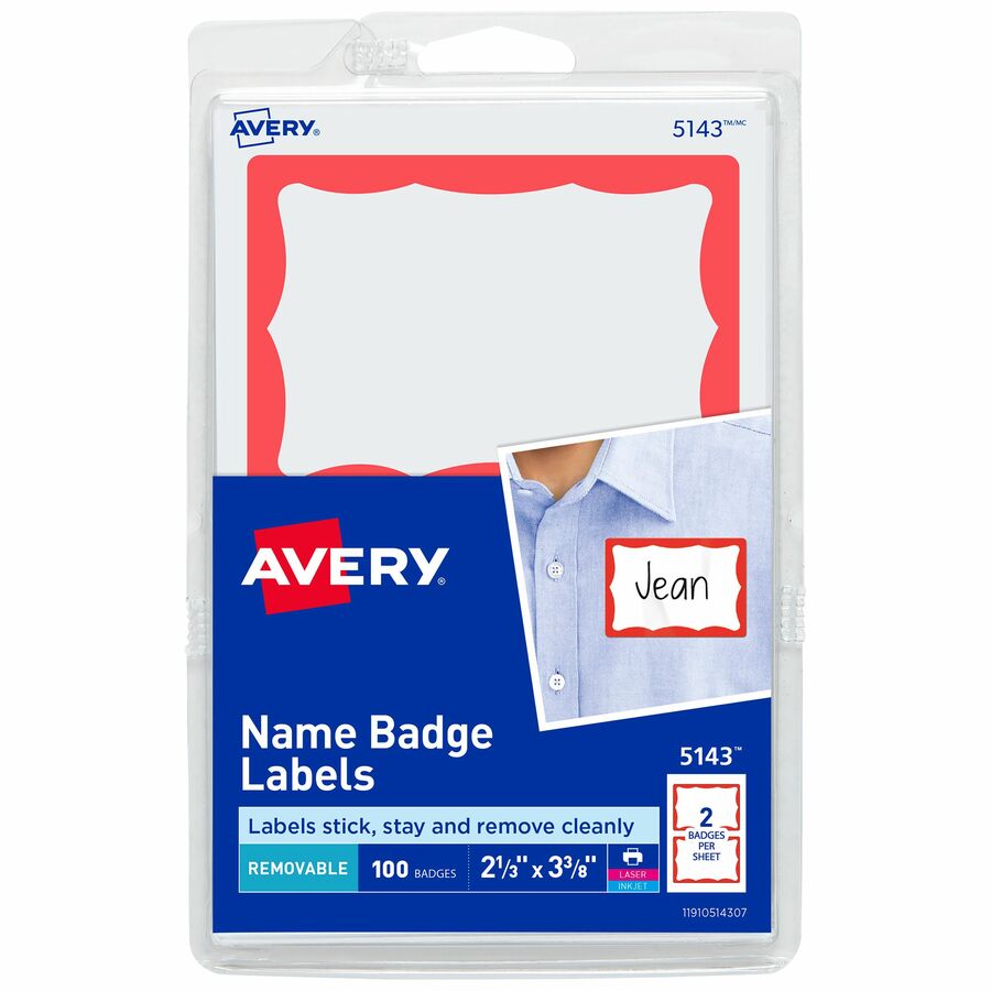Avery® Border Print or Write Name Tags ID Badges & Supplies Avery