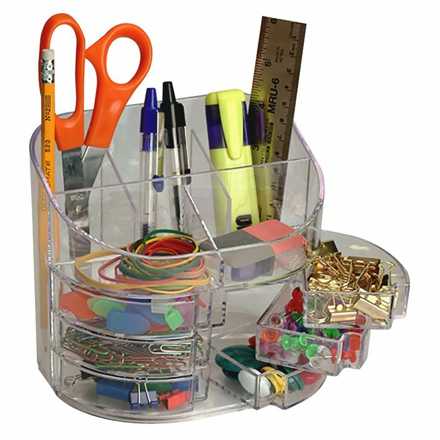 Officemate Plastic Double Supply Organizer Desktop Organizers