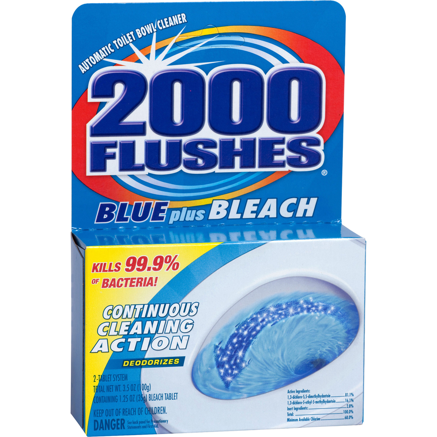 WD40 2000 Flushes Blue/Bleach Bowl Cleaner Tablets Restroom & Toilet