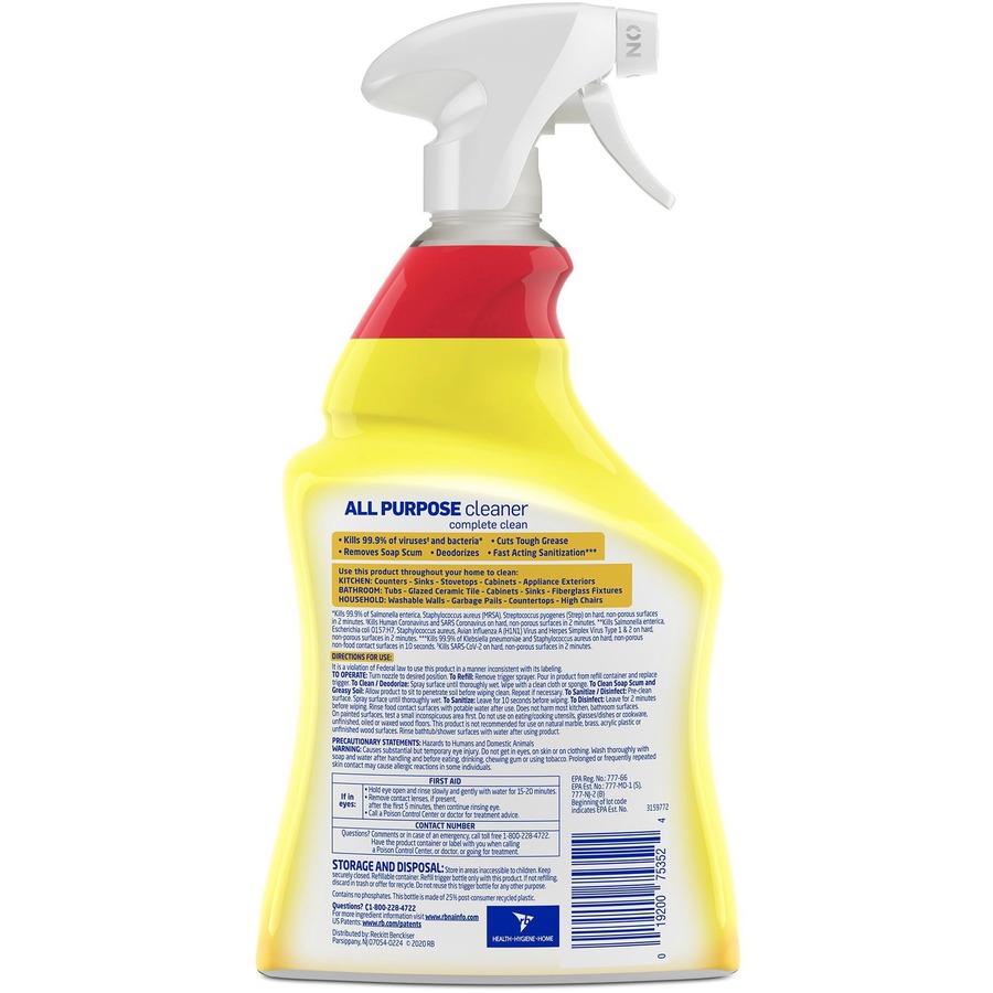 Lysol Lemon All Purpose Cleaner ReadyToUse Spray 32 fl oz (1