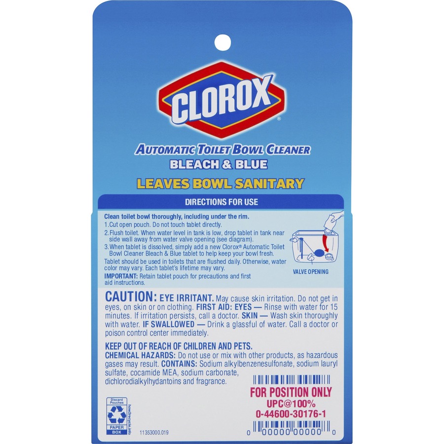 CLO30176 Clorox Ultra Clean Toilet Tablets Bleach & Blue Tablet 2