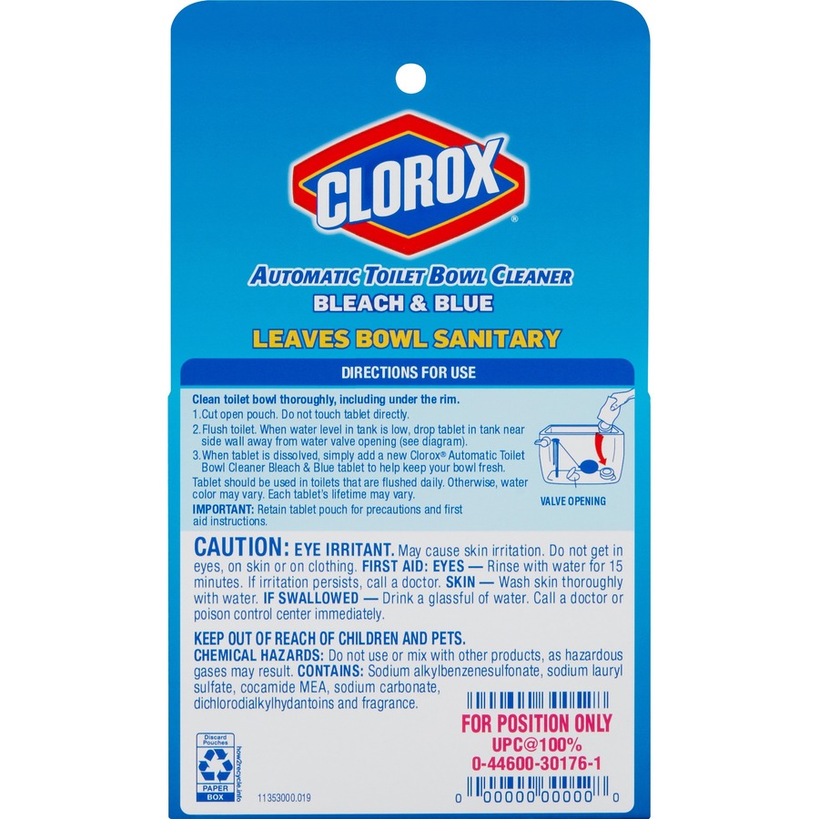 CLO30176CT Clorox Ultra Clean Toilet Tablets Bleach & Blue Tablet