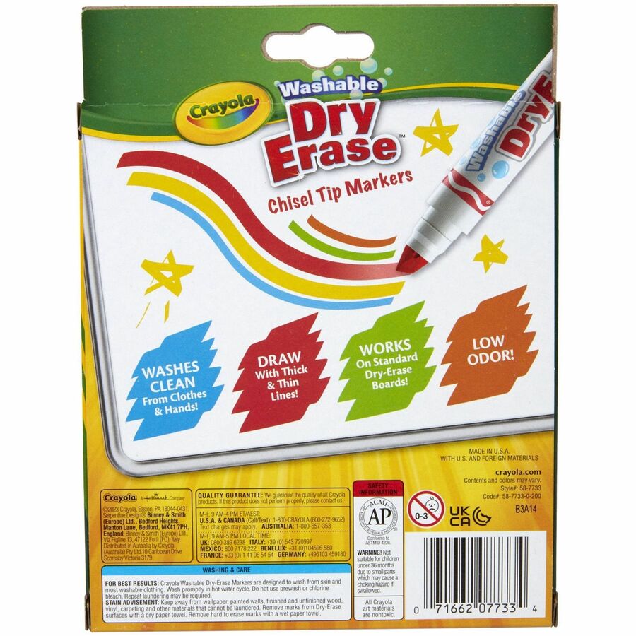 Crayola Washable DuraWedge Tip DryErase Markers 1 Pack Bluebird