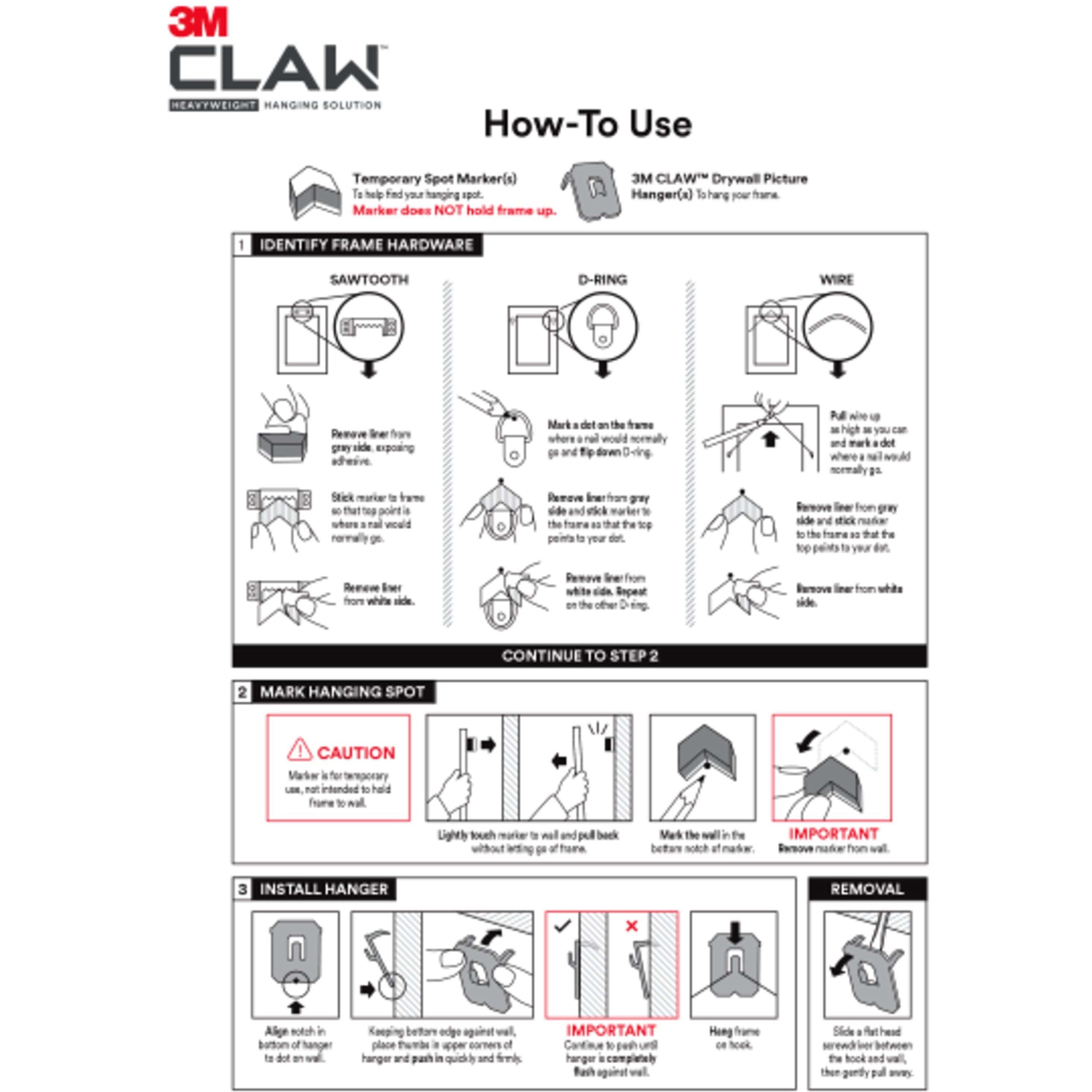 3M CLAW Drywall Picture Hanger GOS EVOS