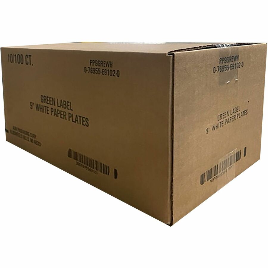 AJM Green Label 9" Economy Paper Plates Plates AJM Packaging