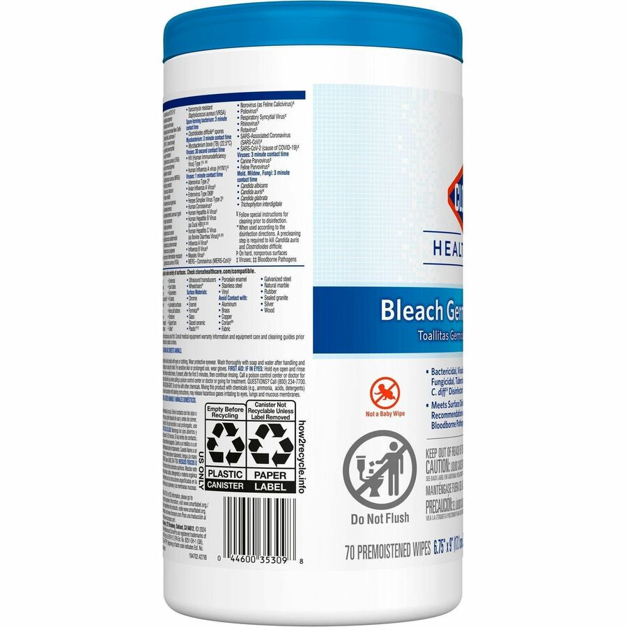 Clorox Healthcare Bleach Germicidal Wipes Cleaning Wipes The Clorox