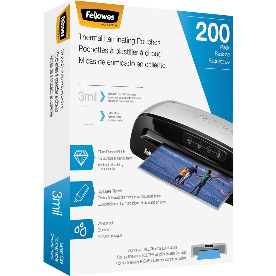 Fellowes LetterSize Thermal Laminating Pouches Laminating Supplies