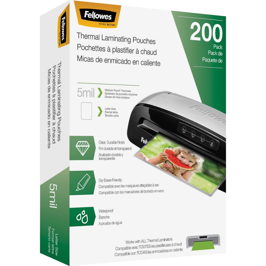 Fellowes LetterSize Thermal Laminating Pouches Laminating Supplies