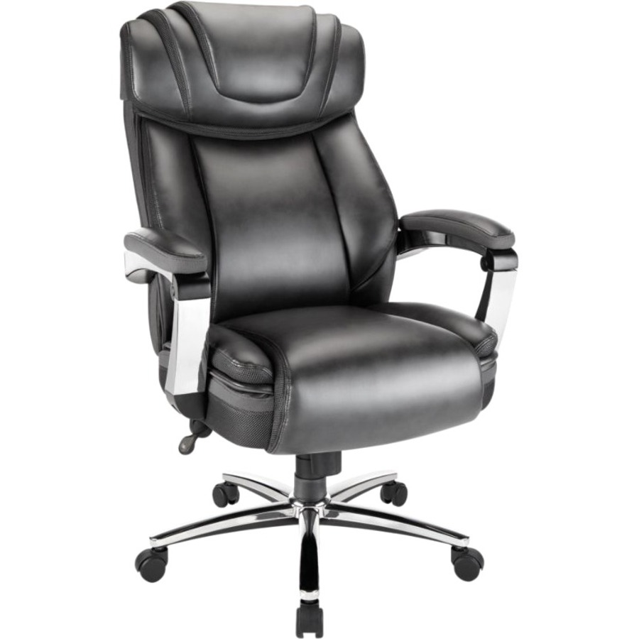 Realspace Axton Leather HighBack Big & Tall Chair, Dark Gray Perimeter Office Products