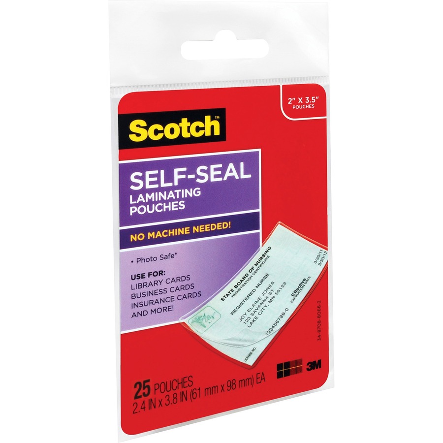 3M LS851G. 3M Scotch Selfsealing Laminating Business Card Pouches. MMMLS851G. MMM LS851G