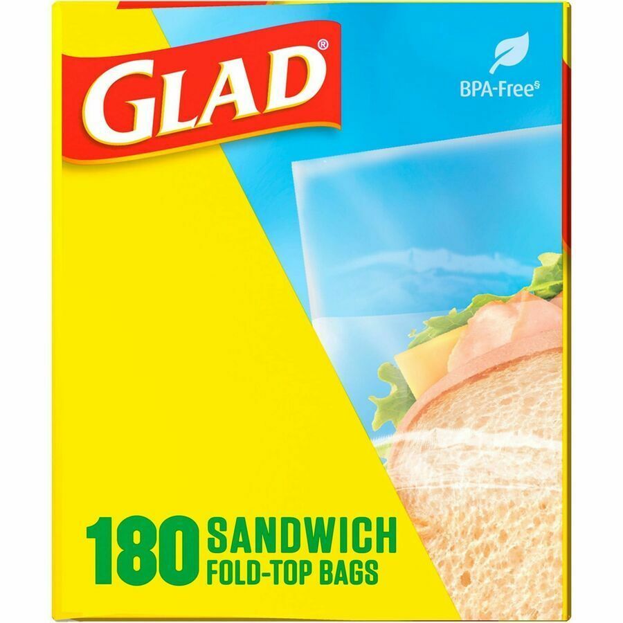 Glad Food Storage Bags Sandwich Fold Top LB Office