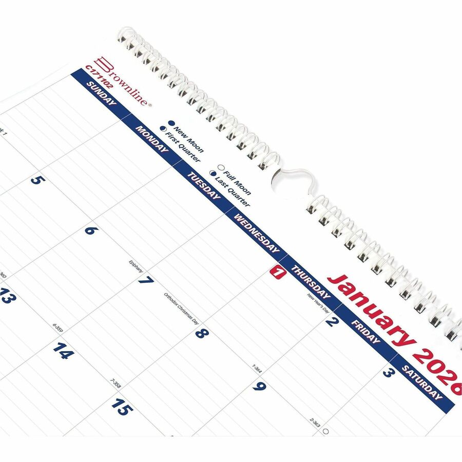Brownline Ruled Block Monthly Wall Calendar Calendars & Refills