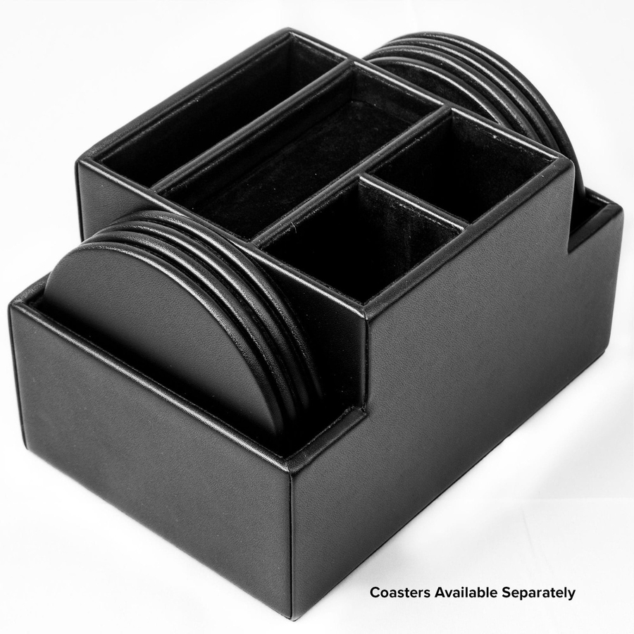 Dacasso Black Leather Desk Supply Organizer Rapid Supply