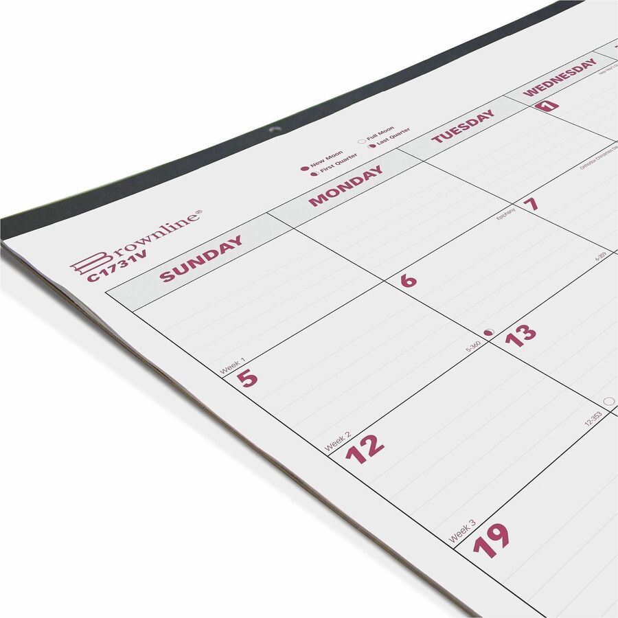 Brownline Vinyl Strip Monthly Desk Pad Desk Calendars & Pads