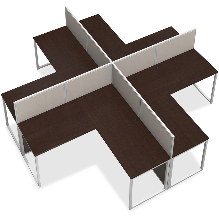 Bush Business Furniture Easy Office 60W 4 Person L Desk Open Office