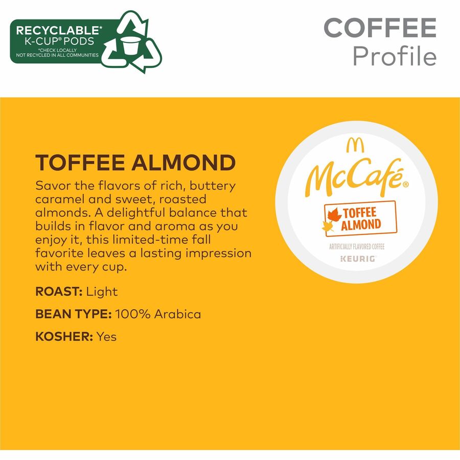 McCafé® KCup Toffee Almond Coffee Coffee Keurig Dr Pepper Inc.