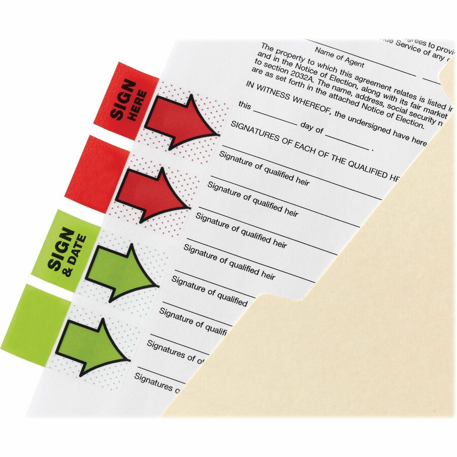 3M 680HVSHR, Postit Desk Grip Dispenser with Sign Here Flags