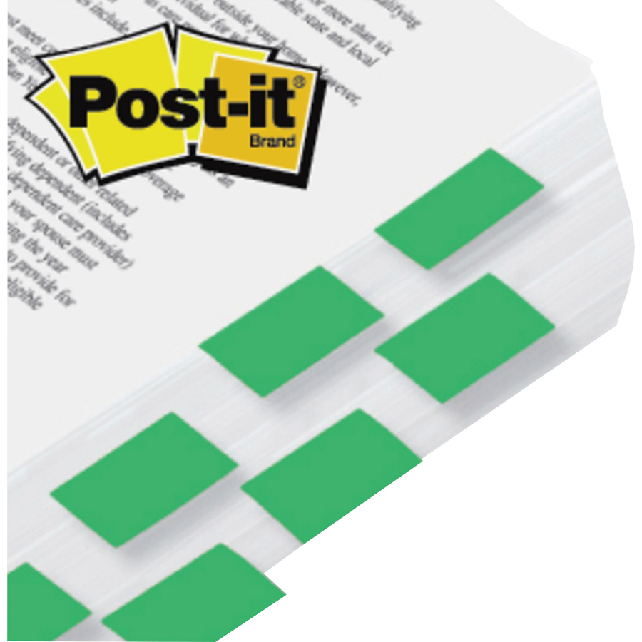Postit® Flags, 1" Wide, Green, OntheGo Dispenser MMM680GN12