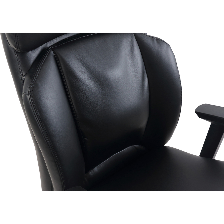 Lorell Lumbar Support HighBack Chair Black Bonded Leather Seat