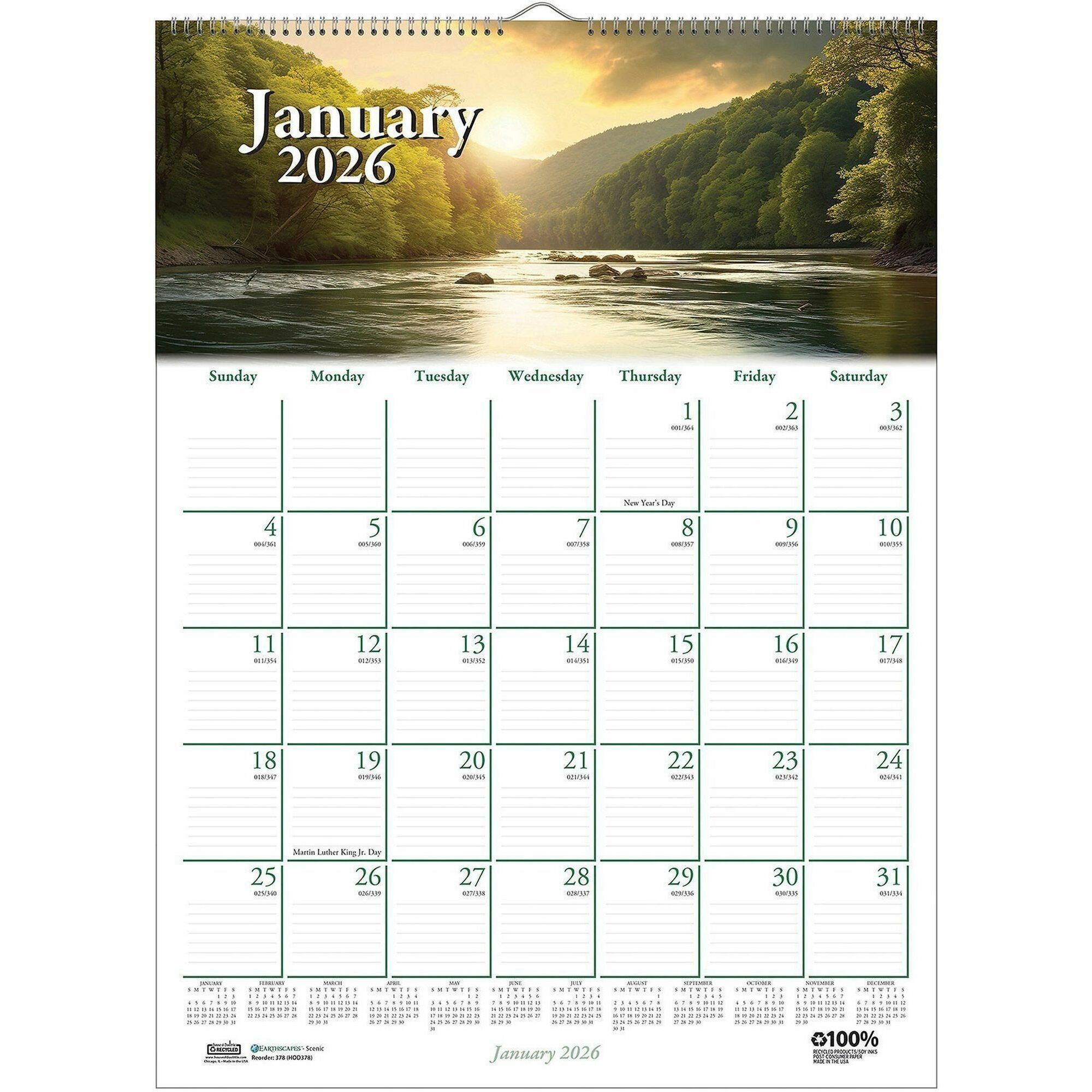 House of Doolittle Earthscapes Scenic Wall Calendars Julian Dates