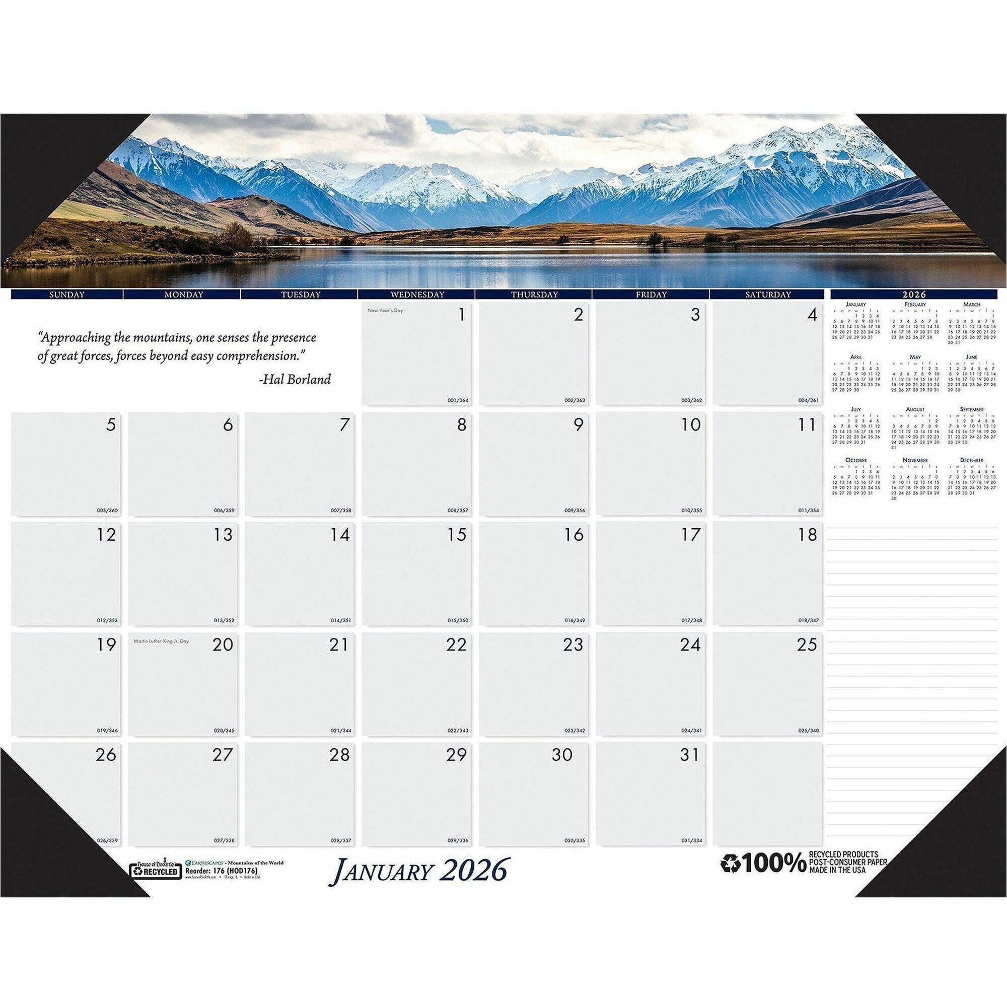 House of Doolittle EarthScapes Coastlines Desk Pad Julian Dates