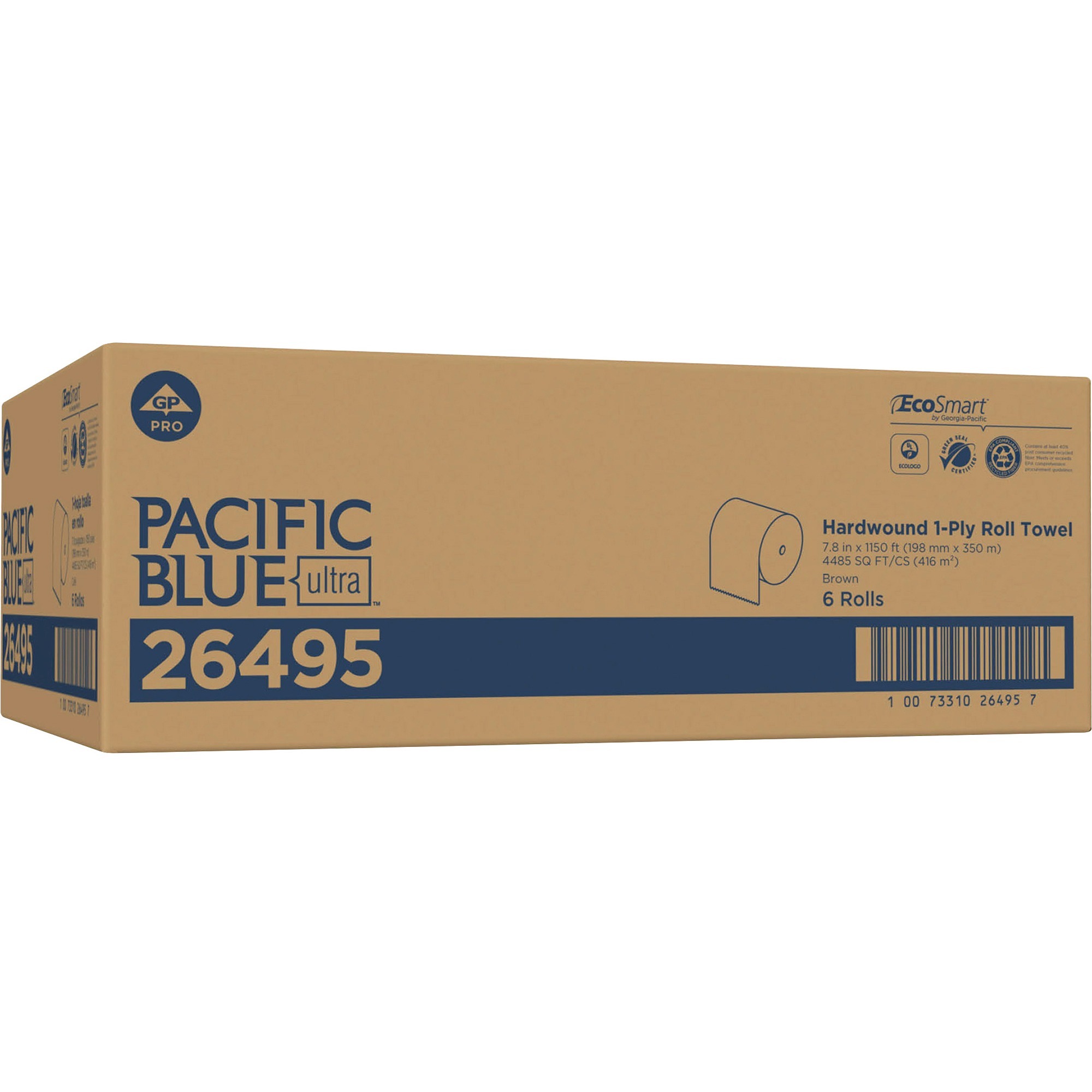 Pacific Blue Ultra HighCapacity Recycled Paper Towel Rolls 7.87" x