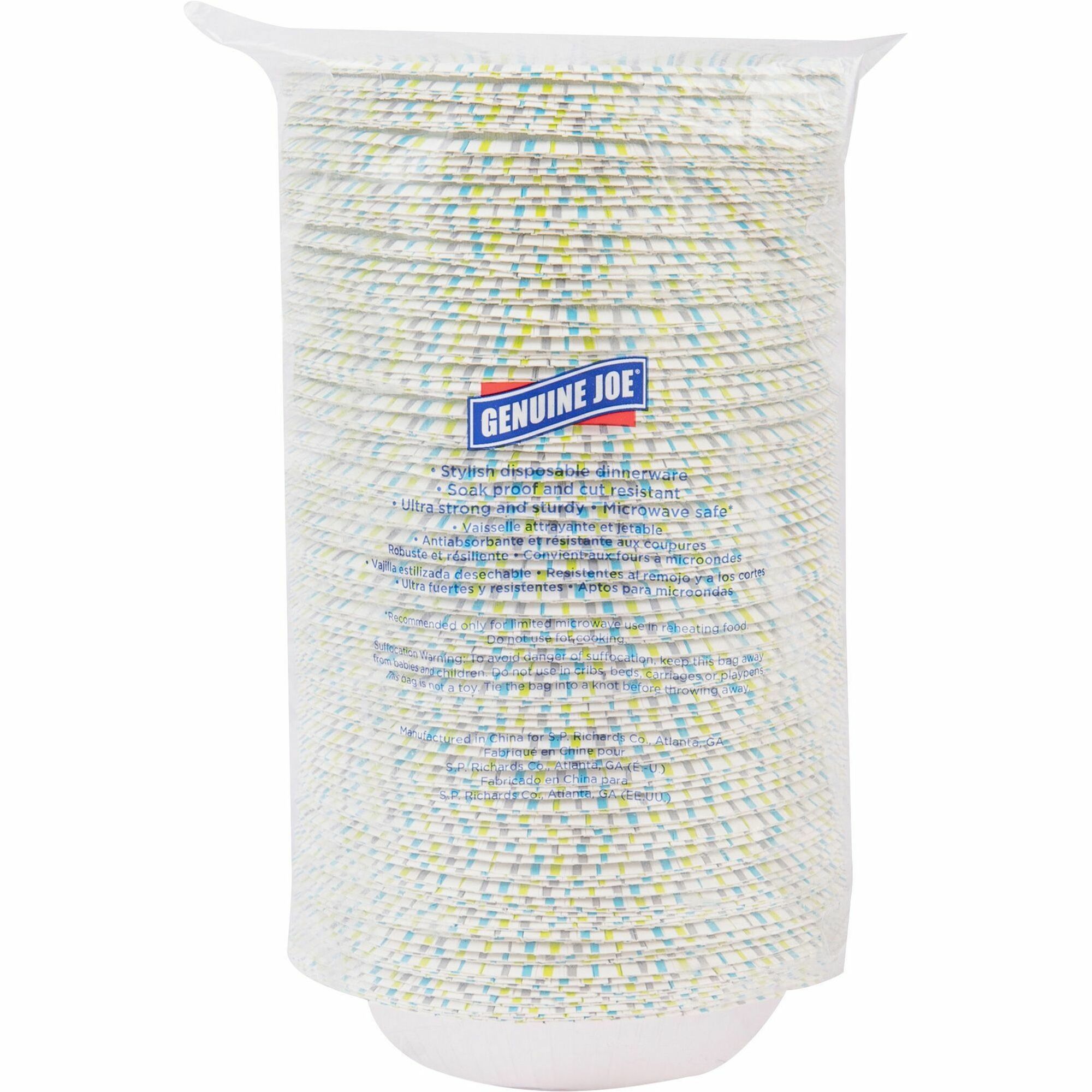 Genuine Joe 9" Printed Paper Plates Disposable 9" Diameter