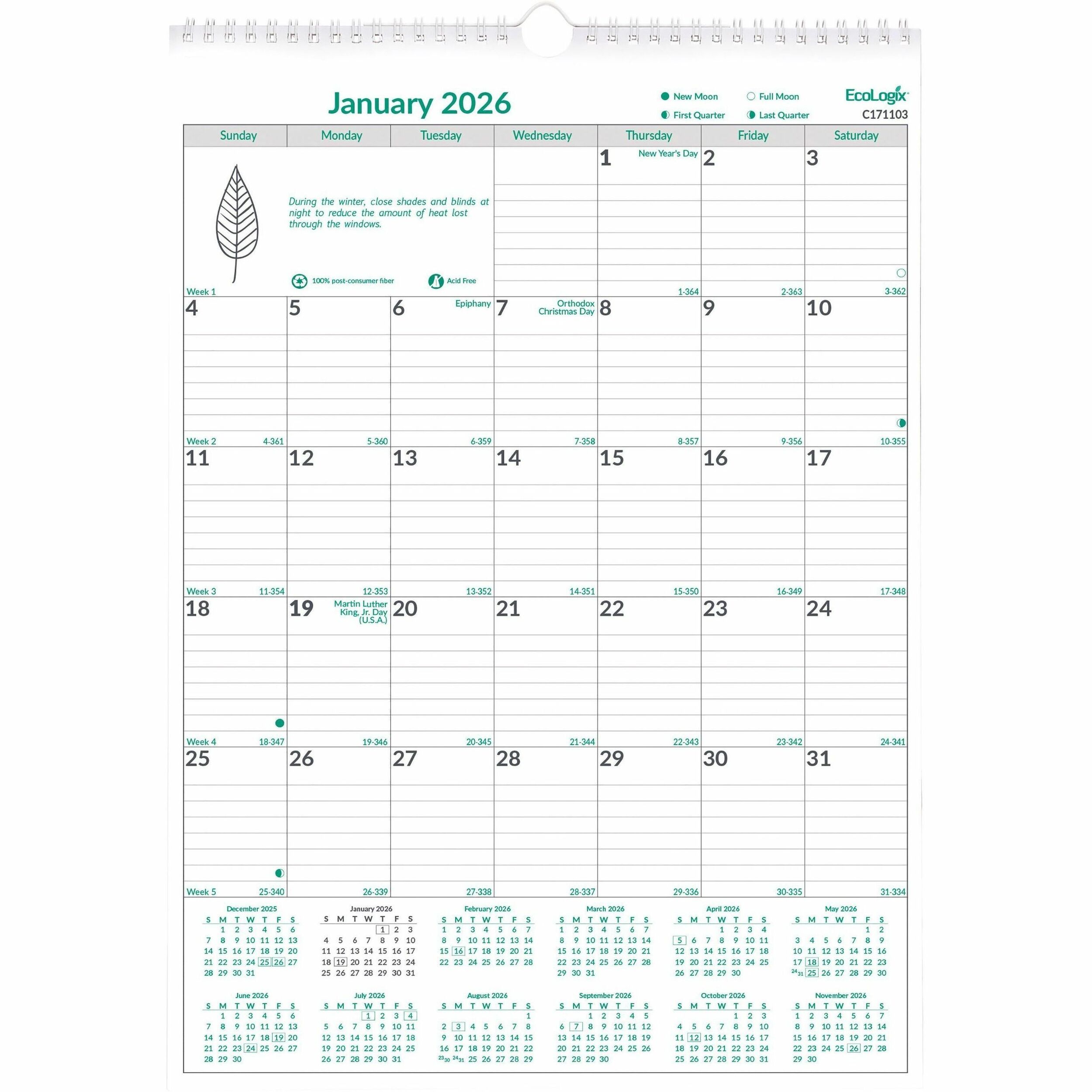 House of Doolittle Earthscapes Scenic Wall Calendars Julian Dates