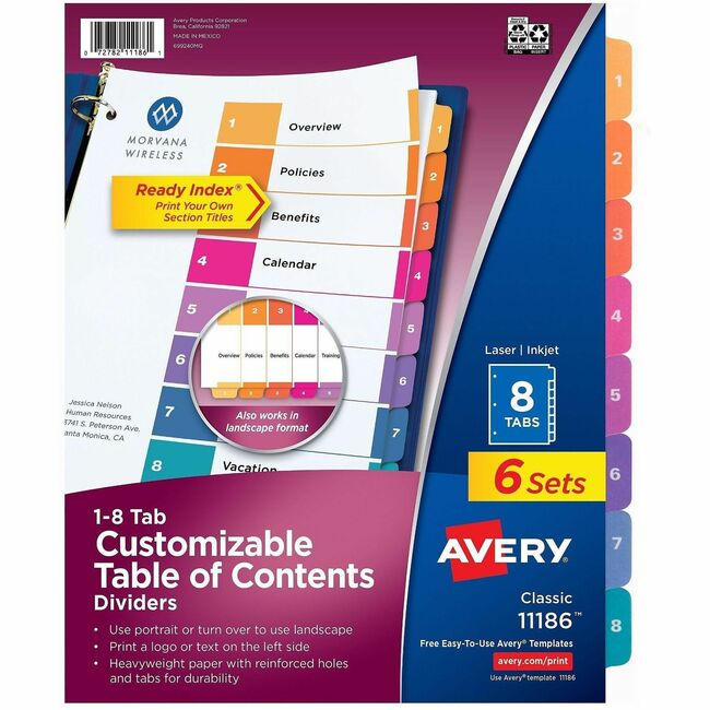 Avery® Ready Index Custom TOC Binder Dividers