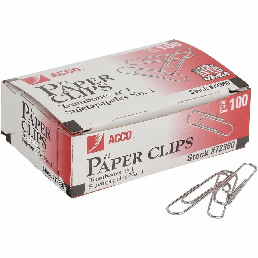 Acco Premium Paper Clips No. 1 10 Sheet Capacity Strain Resistant