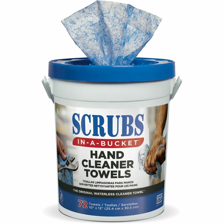 SCRUBS InABucket Hand Cleaner Towels 12" x 10" Blue ITW42272, ITW 42272 Office Supply Hut