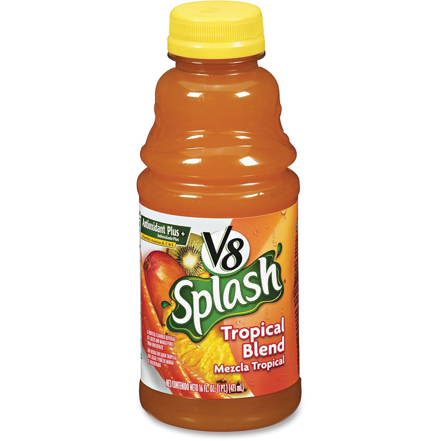 V8 Splash Fruit Juice Tropical Flavor 16 fl oz (473 mL) 12 / Carton Urban Office Products