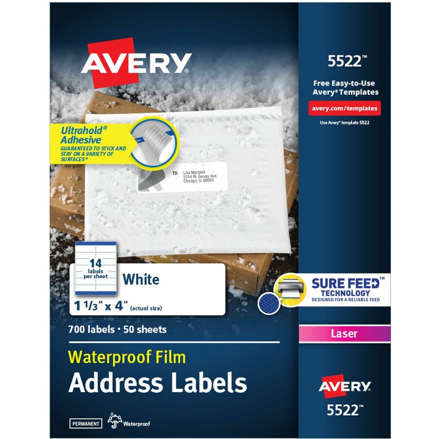 Avery 5522, Avery Weather Proof Mailing Label, AVE5522, AVE (5522