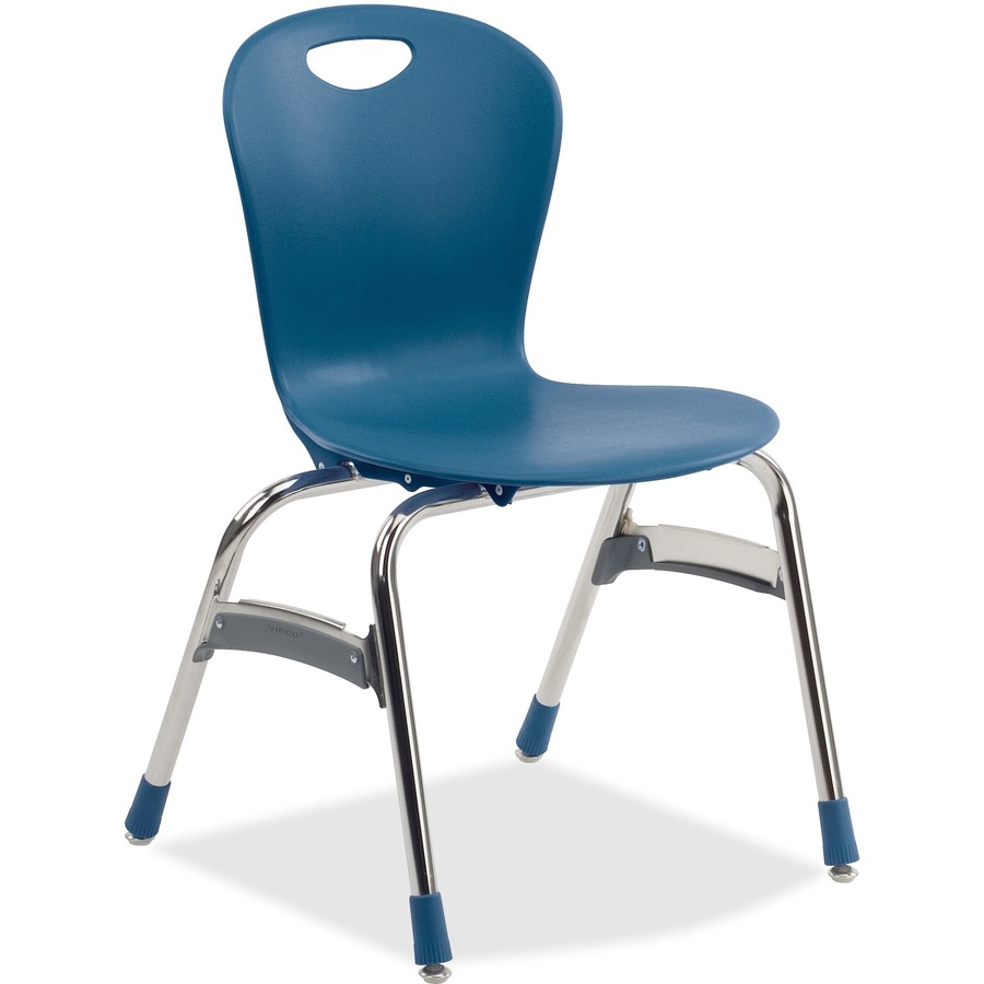 Virco Zuma ZU418 Stack Chair Chrome Frame20.38" x 21" VIRZU418BLU51