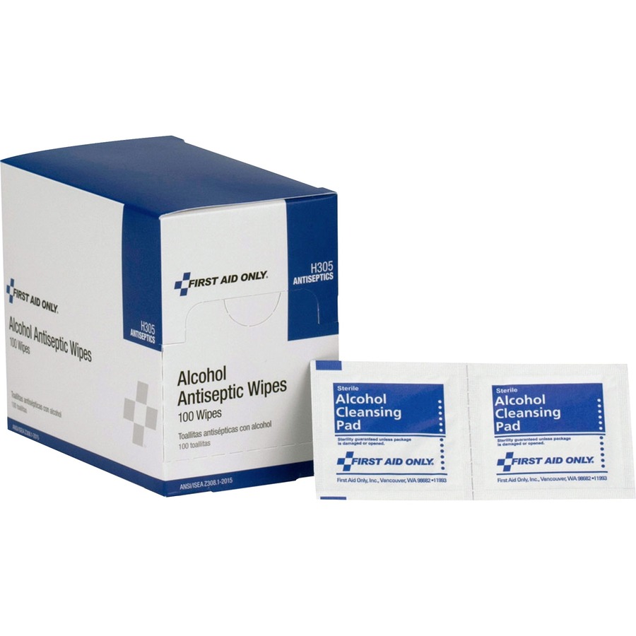First Aid Only Alcohol Cleansing Pads 100 / Box Office Supply Hut