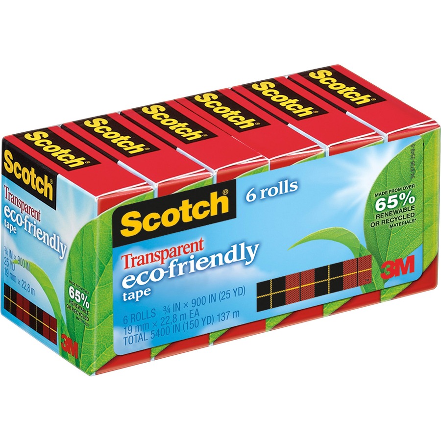 Scotch Transparent Greener Tape 3 4 X 900 Mmm 6126p
