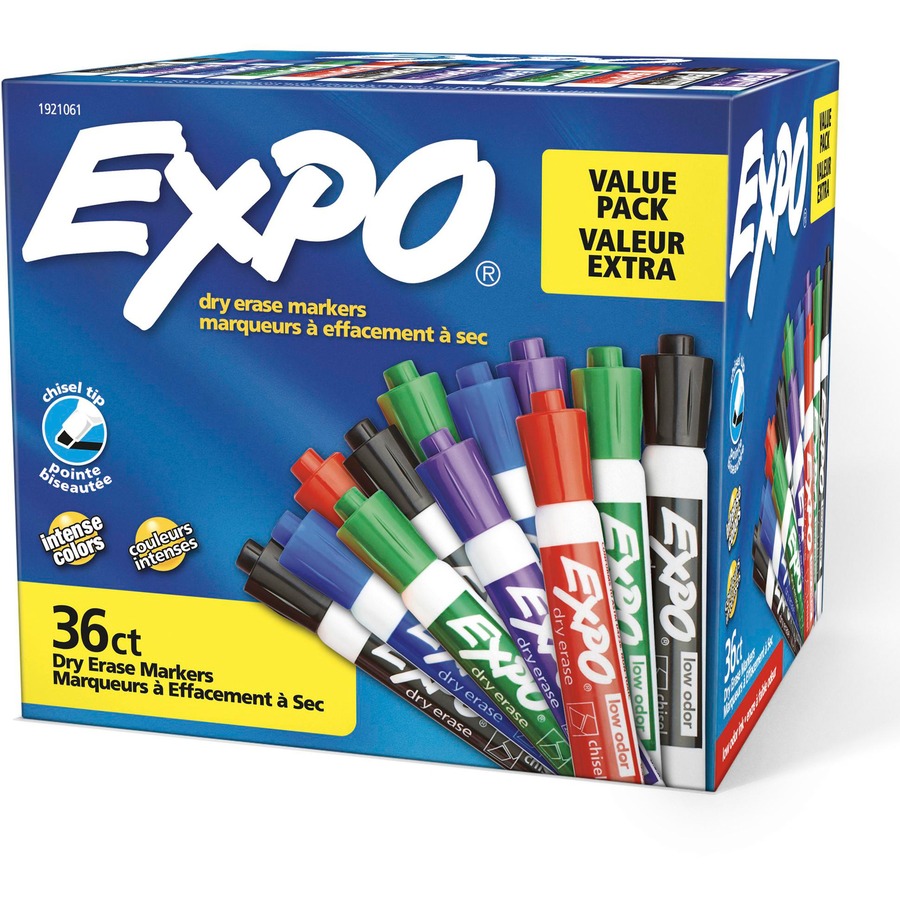 Expo Dry Erase Markers Chisel Marker Point Style Assorted 36