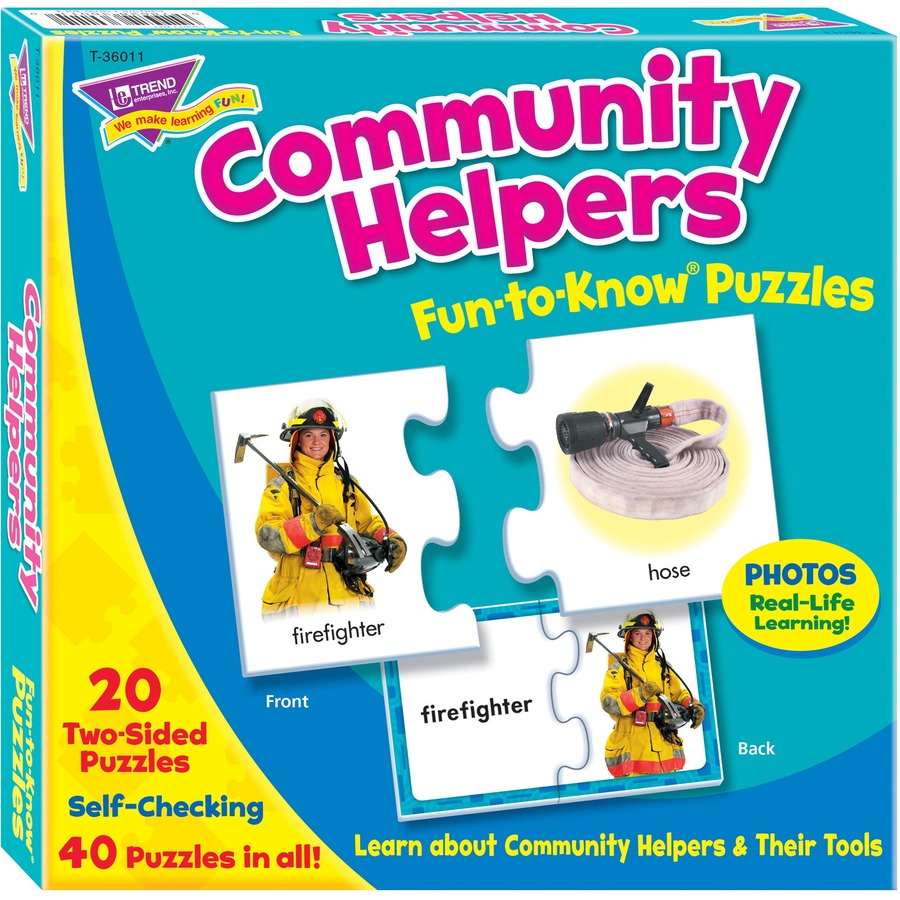 Trend Community Helpers Alphabet Puzzle Set 3+40 Piece Mac Papers Inc