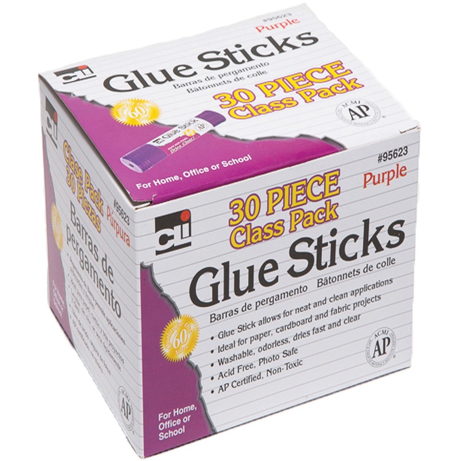 CLI Glue Sticks Class Pack 0.28 oz 30 / Box Purple Sierra