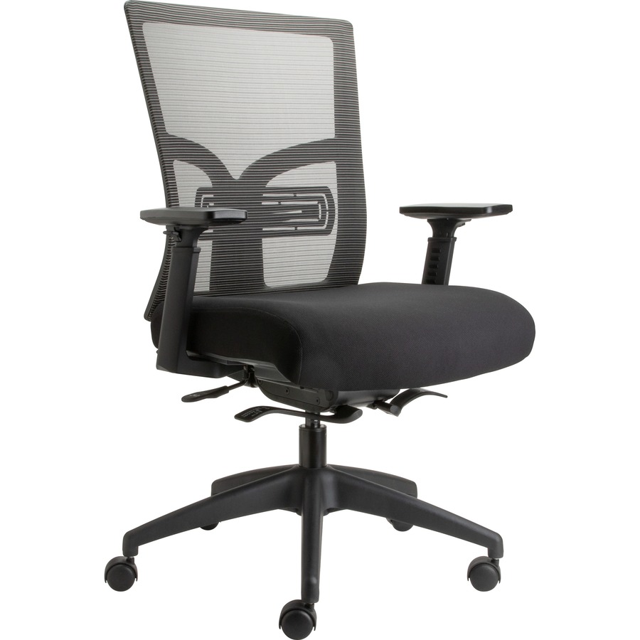 Lorell MidBack Mesh Chair with Adjustable Lumbar Support Fabric Seat