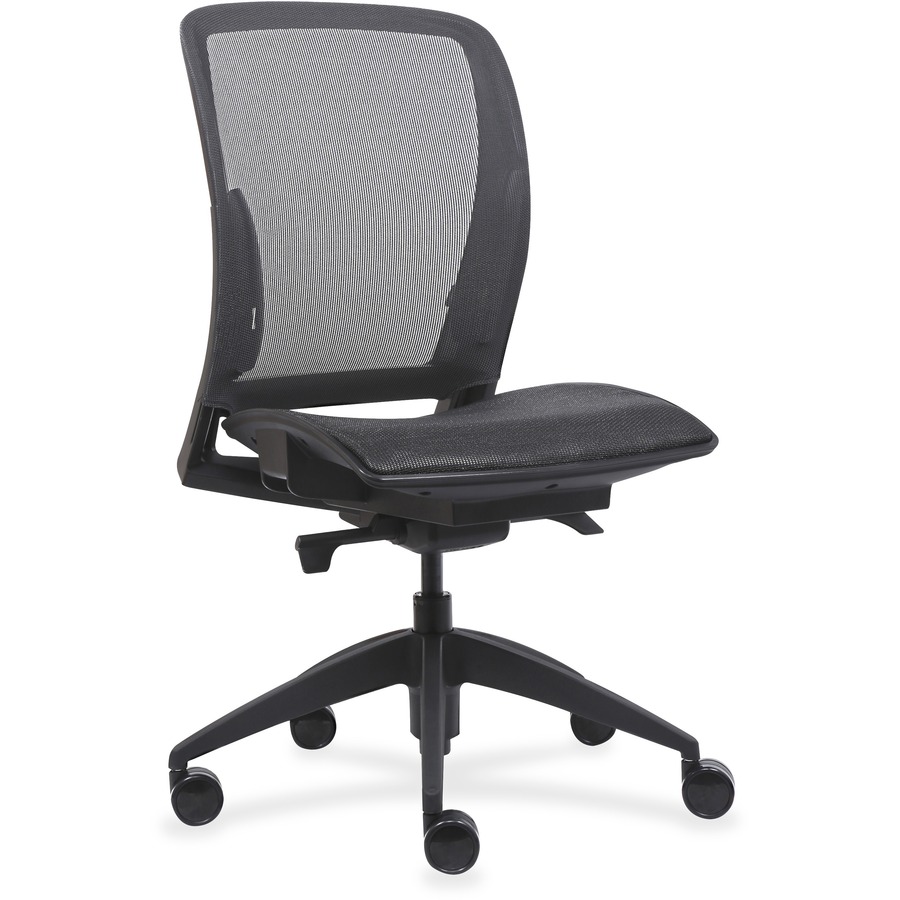 LLR83106 Lorell MidBack Chair with Mesh Seat & Back Black 26.5