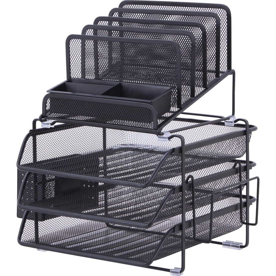 Organizador de escritorio Lorell Black Mesh/Wire De Escritorio 4