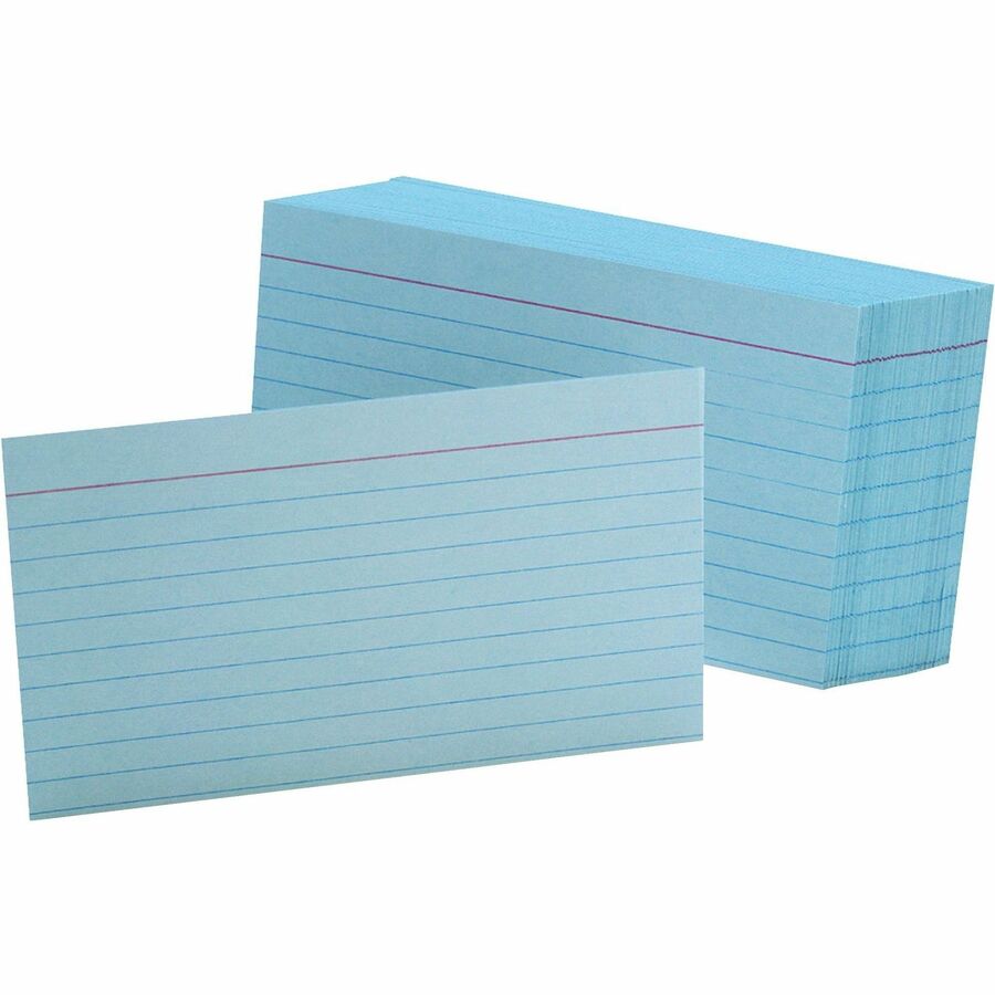 OXF7321BLU Oxford Colored Ruled Index Cards Front Ruling Surface Ruled 90 lb Basis