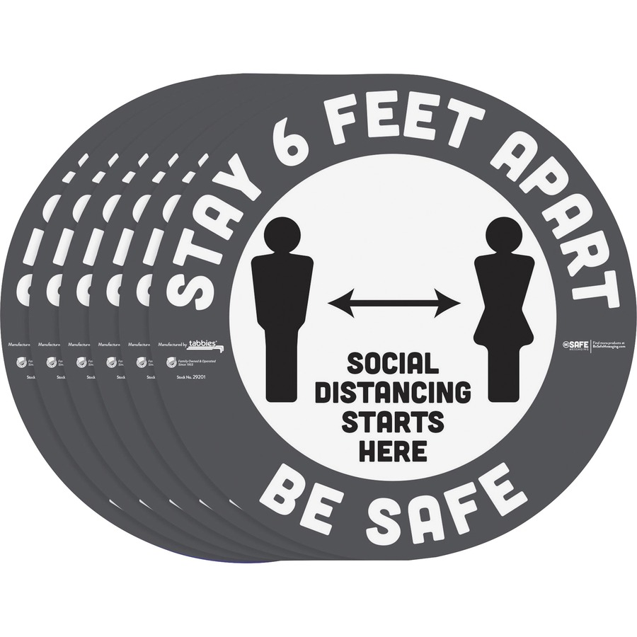 Tabbies BeSafe STAY 6 FEET APART Floor Decals Zerbee