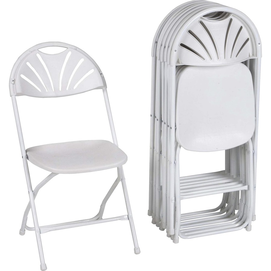 Dorel Zown Premium Fan Back Folding Chair White Seat White