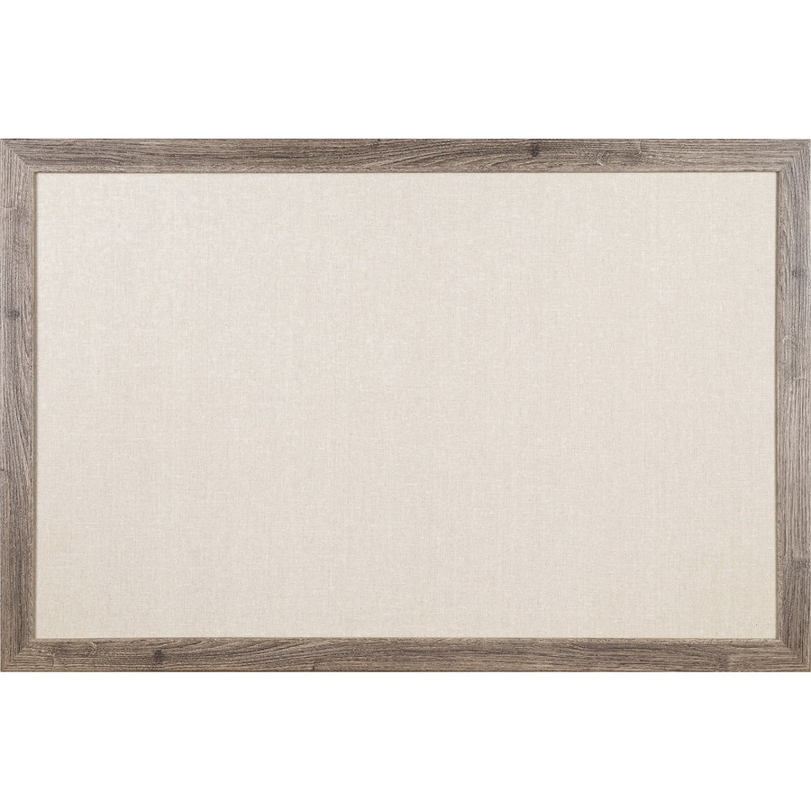 U Brands Linen Bulletin Board, 35" X 23" , Rustic Wood Frame Zerbee
