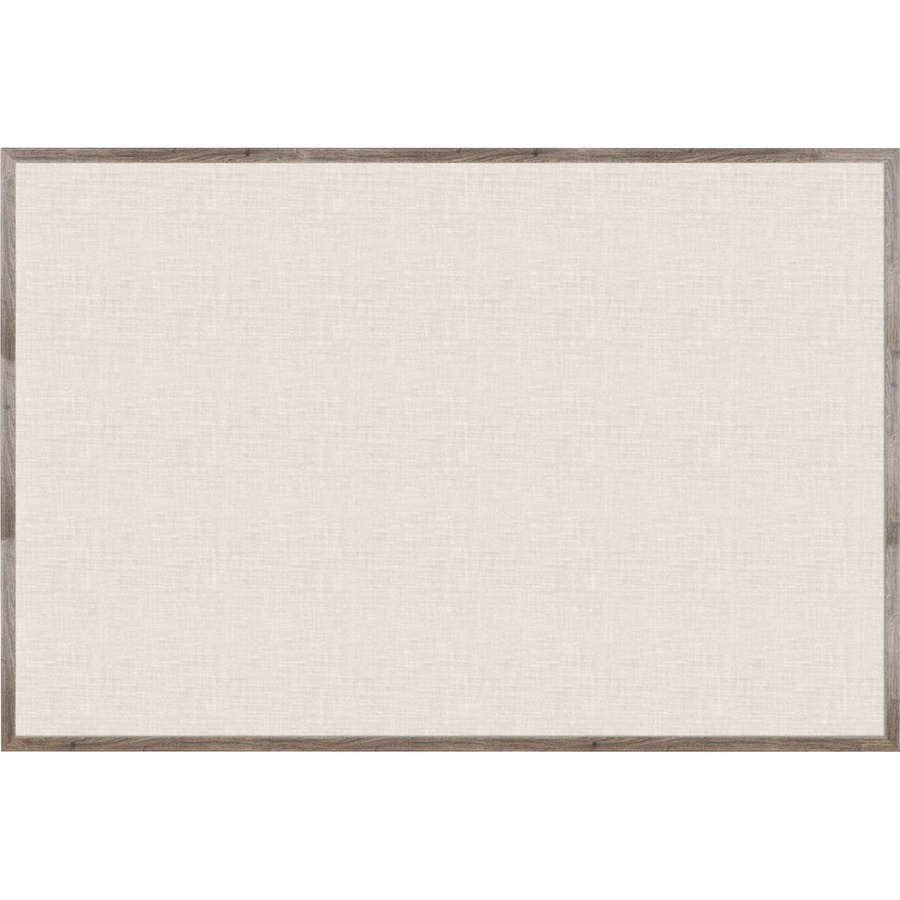 U Brands Linen Bulletin Board, 72" X 47" , Rustic Wood Frame 72